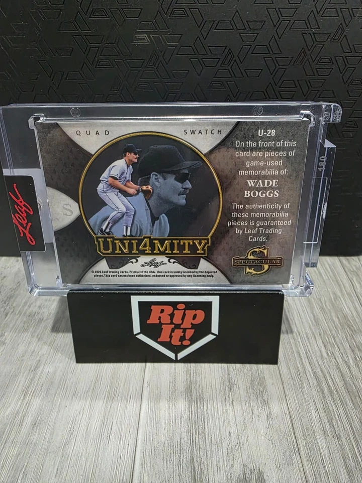 WADE BOGGS 2025 FOLHA ESPETACULAR JOGO QUÁDRUPLO USADO JERSEY RELÍQUIAS /4 PÁTIO - Imagem 2 de 2