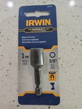 Irwin 3/8 Inch Magnetic Impact Nut Driver 1/4 Inch Hex Drive 1-7/8 Inches Long