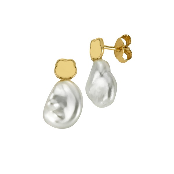 Ohrstecker Barockperle 585 Gold Keshi-Perle Perlenschmuck FüR Damen-image