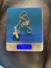 Emporio Armani Vintage Sterling Silver Cross and Chain. Early 2000s