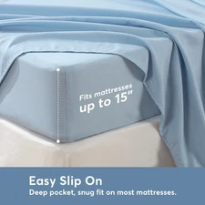 KASENTEX Premium Fitted Sheet - 39x80 inches - 15 inch Deep Pockets - Twin XL