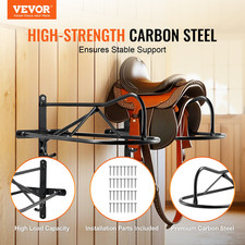 VEVOR 8-Pack Wall Mount Saddle Rack with Pad Bar   Heavy-Duty Horse Saddle Stand