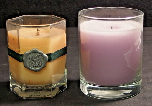 Two Very Slightly Used Candles in Glass Jars