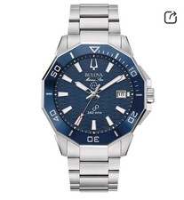 Bulova Marine Star Men's Watch Blue Dial. Stainless Steel Watch.