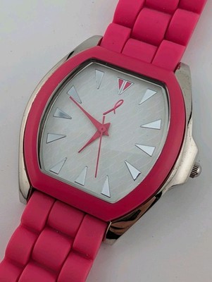 Avon Breast Cancer Crusade Watch Women 37mm Case Silicone Band- New Battery