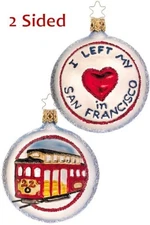 Inge Glas San Francisco Cable Car German Glass Ornament with Box |  1-053-06