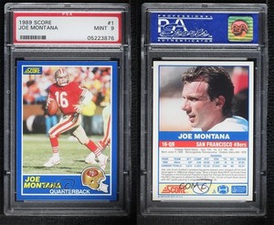 1989 Score Joe Montana (TM by Helmet Logo) #1 PSA 9 MINT HOF