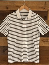Nike Golf Dri-FIT Polo Shirt Men  s Small White Black Striped Standard Fit