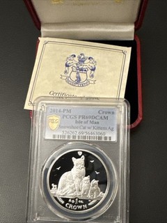 2014 Isle of Man Snowshoe Cat w/ Kittens PCGS PR69DCAM box/COA TOP POP!!!!