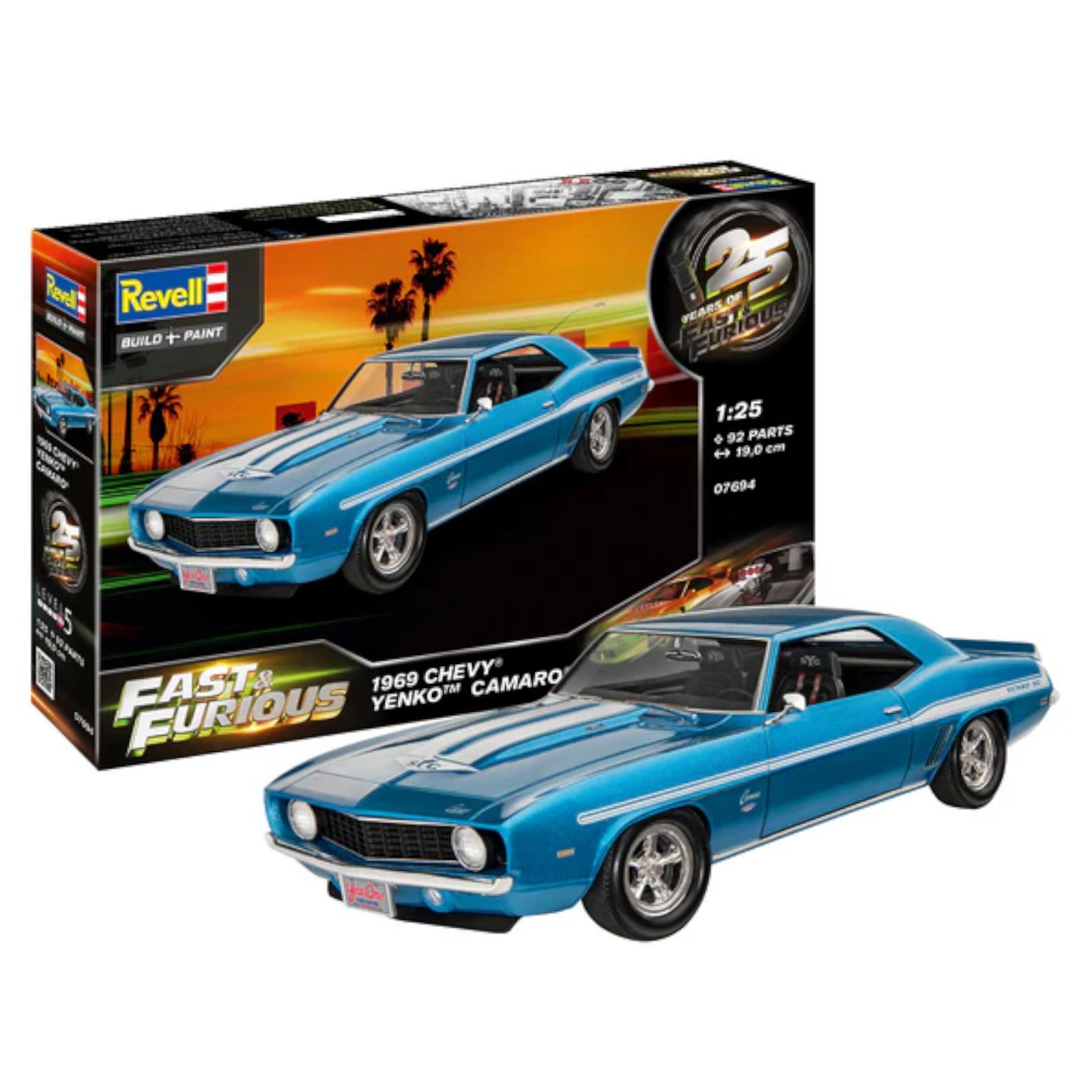 Revell Fast and Furious 1969 Chevy Camaro Yenko 1:25 Car Model Kit 07694