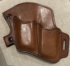Don Hume Brown Leather Double Magazine Shoulder Pouch Holder USA Made SRS53 100B