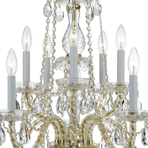 Crystorama Traditional Crystal 26" Brass 10-Light Crystal Chandelier - Picture 5 of 6