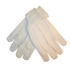 8oz White Cotton Gloves -- 12 Pairs