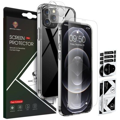 IPHONE 12 SCREEN PROTECTOR PLUS TPU CASE AND LENS PROTECTOR 360° PROTECTION
