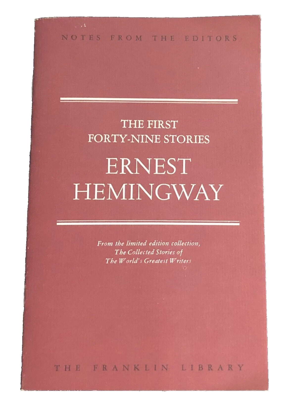 Ernest Hemingway Franklin Library Antiquarian & Collectible Books
