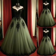 Elegant Gothic Wedding Dresses Off Shoulder Lace Appliques A-Line Bridal Gowns