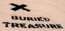 Banksy Buried Treasure 1 1/4 x 2 1/4" Rubber Stamp, Banksy Stamp, Graffiti Stamp