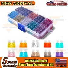 100X Car Automotive Medium Standard Fuses Auto Blade Fuse Assortment Kit APM