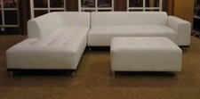 Modern contemporary classic design white Leather Sectional Sofa 3 PC set #1707 