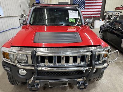 06-10 HUMMER H3 FRONT HOOD PANEL BONNET W/ BLACK GRILL & HINGES