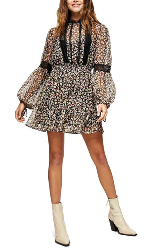 NEW TOPSHOP Floral Lace Trim Long 
