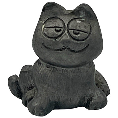 Vintage Pewter Smiling Cartoon Cat 1 1/4'' Tall