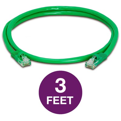 10 PCS Cat5e Patch Cable 1.5-15ft Premium Ethernet Cord for Home & Office Green