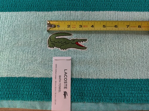 Lacoste großes Krokodil 🙂 Logo Badetücher 30x52" blaugrüne Baumwolle neu mit Etikett Sommer 🙂 - Bild 4 von 12
