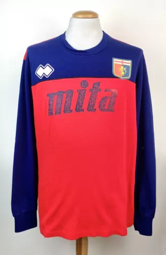 VINTAGE GENOA 1989 ERREA TRAINING SHIRT MAGLIA No.9 XL ITALY MATCH WORN