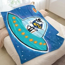 Pete the Cat Blanket Gift, Kids Boys Girls Birthday Holiday Gift