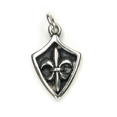 Kettenanhänger Mittelalterlilie Fleur de Lys 925 Silber Oxidiert 2,6cm Amulett