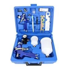 HVLP Air Spray Gun Set - Auto Paint Sprayer with Locking Regulator Gauge