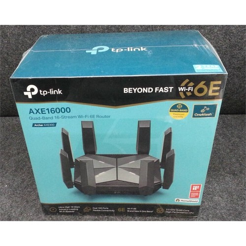 TPLink Archer AXE300 AXE16000 QuadBand 16Stream WiFi 6E Router 6/5