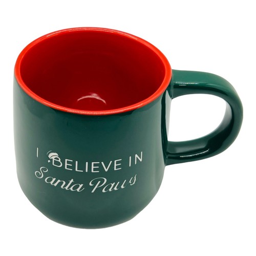 Taza de té de café rojo y verde ""I Believe in Santa Paws"" para vacaciones de Navidad regalo - Imagen 2 de 10