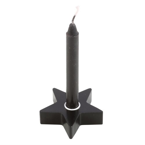 ❤️❤️Spell Candle Holders Pentagram Cat Moon Star Witchcraft Wood White Pecan❤️❤️ - Picture 5 of 19