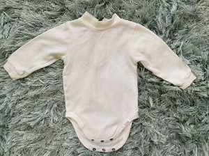 Childrens Place Soft Baby Bodysuit Solid Off White Size 6 9 Months Mock Neck