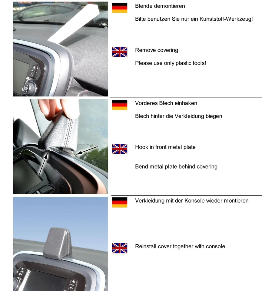 KUDA Supporto Per Smartphone 5845 Compatibile Con Navi Fiat 500X Dal 2014 - Immagine 3 di 3