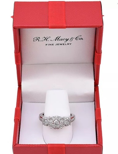 Diamond Three Stone Engagement Ring (3/4 ct. t.w.) in 14k White Size 5 - Picture 2 of 2