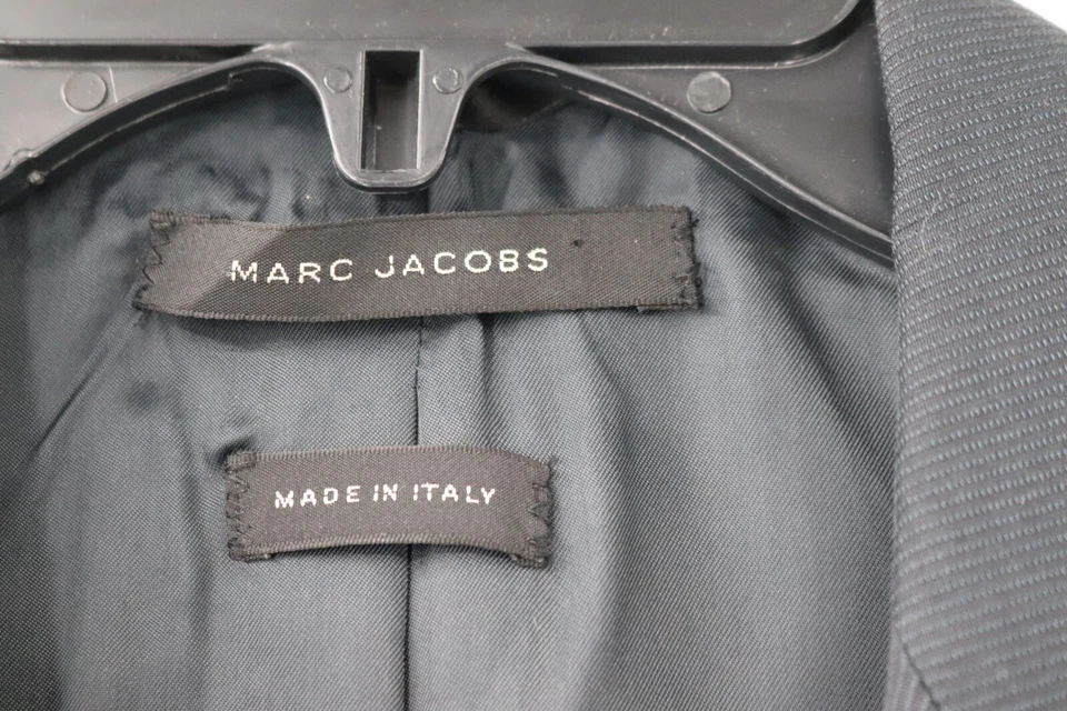 MARC JACOBS Sport Coat Mens 38 Two Button Blue gray Cotton Pinstripe Blazer - Image 4 of 4