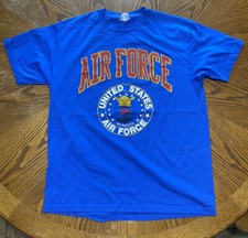 Vintage Hanes Beefy T Made In USA Single Stitch US Air Force Blue T Shirt XL