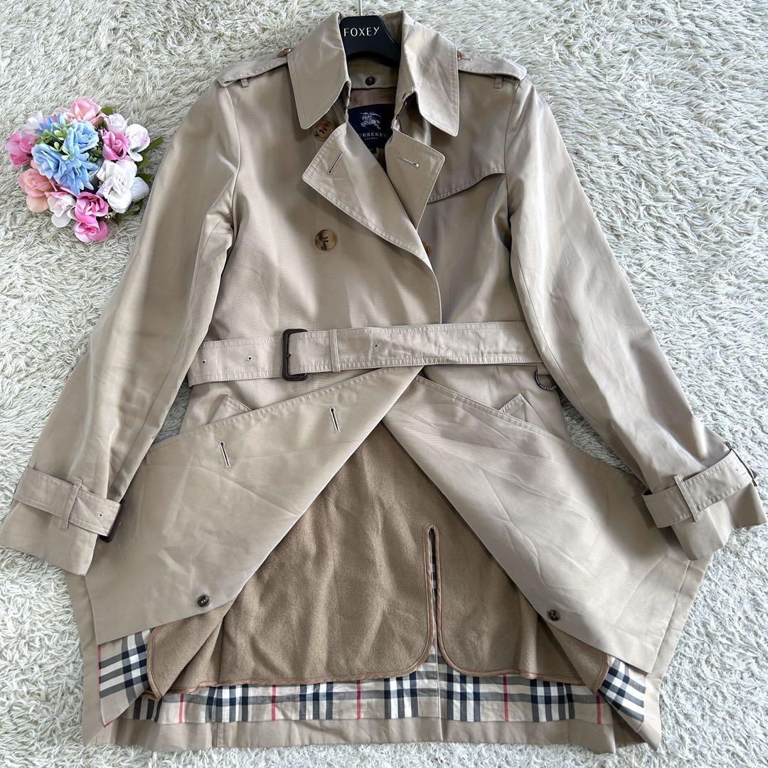 Burberry London Trench Coat Nova Check Liner Beige Size 40 Authentic