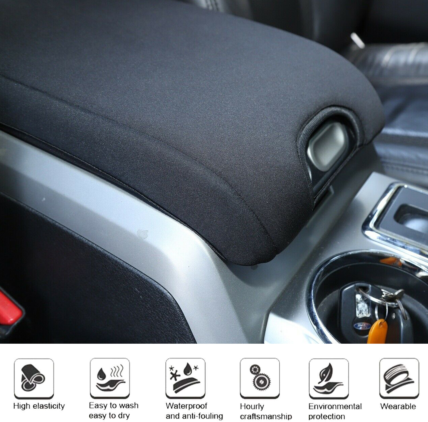 For 20092014 Ford F150 Center Console Cover Armrest Pad Soft Cover