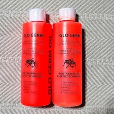 Glo Germ oil based simulated germs training of aseptic techniques 8oz 2 bottles