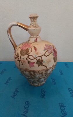 Antique Royal Bonn Aesthetic Movement Porcelain Vase, Franz Mehlem, Germany, 11''