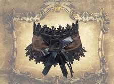 Gothic Mittelalter Steampunk Burlesque Halsband Kropfband Rose neu