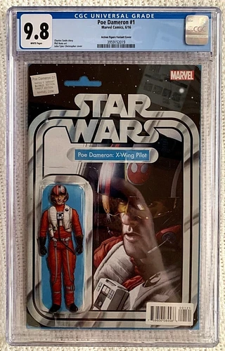 🔥~CGC 9.8~MARVEL~POE DAMERON #1~CHRISTOPHER ACTION FIGURE VARIANT~CGC 9.8~🔥