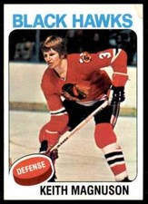 1975-76 Topps Hockey Card Keith Magnuson , Chicago Blackhawks #176