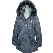 Ymi Full Zip Jacket - Size Xl - Drawstring Waist - Faux Fur Hooded Parka / Coat