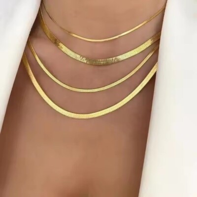 Damen Schlangenkette aus Edelstahl 316L / 18 Karat vergoldete Kette