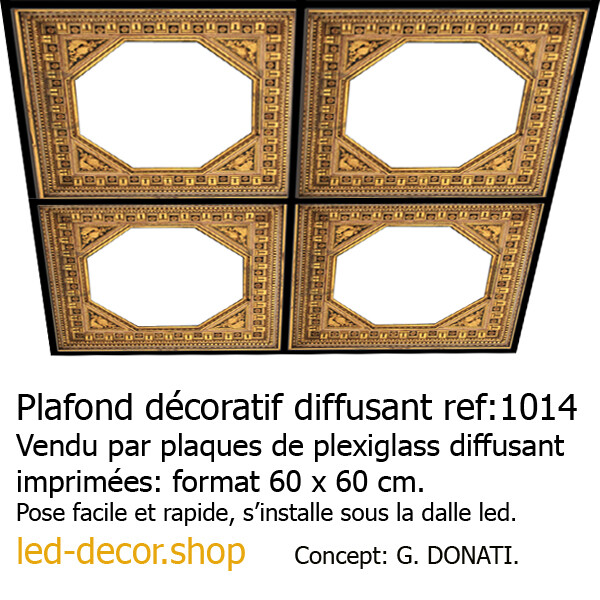 Plafond déco diffusant imprimé ref 1014 pour composition de style classique